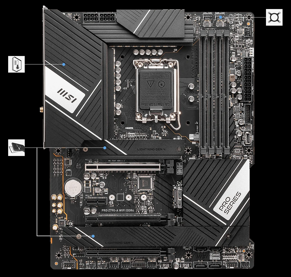 Mainboard MSI PRO Z790-A WiFi DDR4 - 4 Khe RAM DDR4 - LGA 1700 - NEW