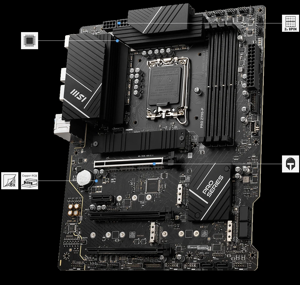 Mainboard MSI PRO Z790-P - 4 Khe RAM DDR5 - LGA 1700 - NEW