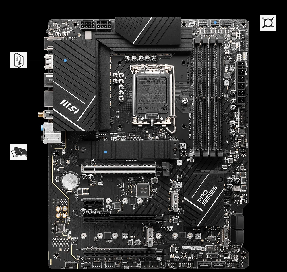 Mainboard MSI PRO Z790-P WiFi - 4 Khe RAM DDR5 - LGA 1700 - NEW