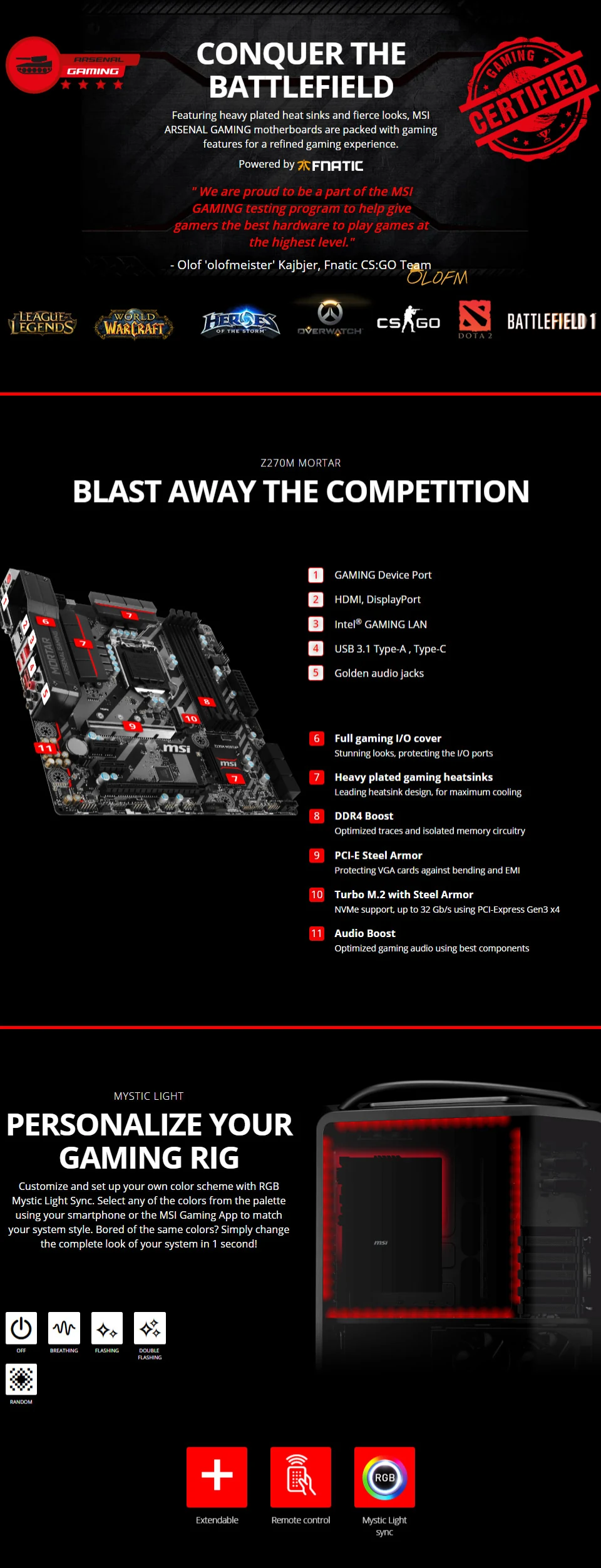 Mainboard MSI Z270M MORTAR - LGA 1151 - NEW