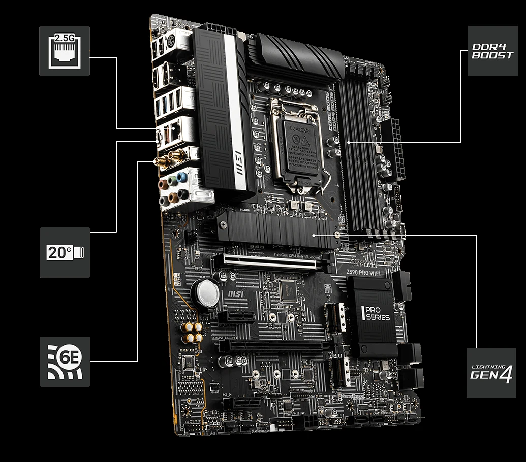 Mainboard MSI Z590 PRO WIFI CEC - LGA 1200 - NEW