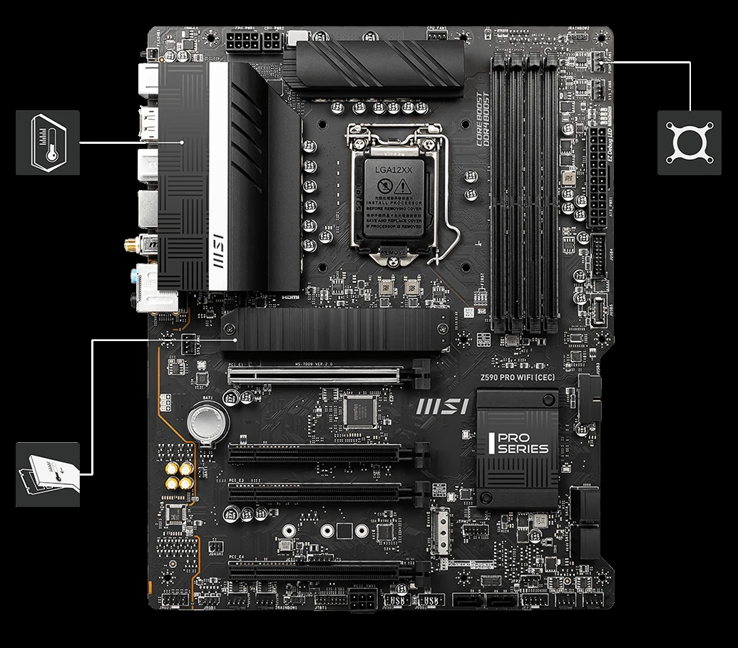 Mainboard MSI Z590 PRO WIFI - LGA 1200 - NEW