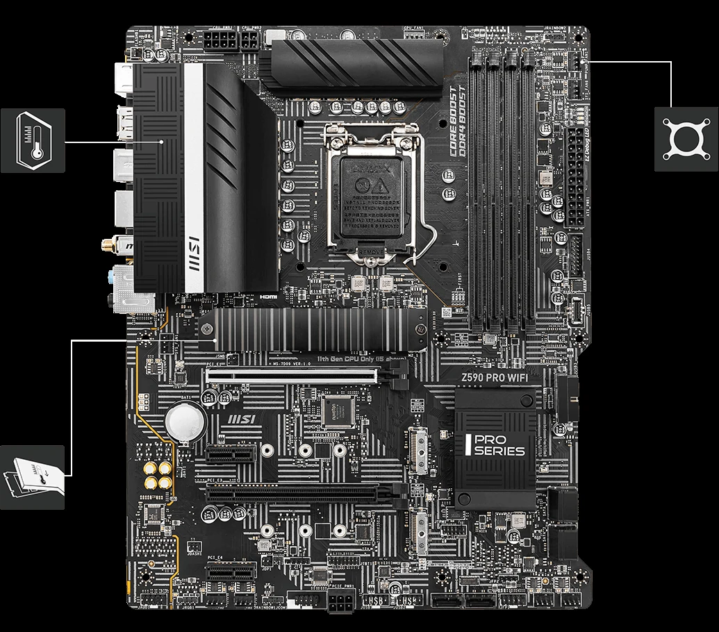 Mainboard MSI Z590 PRO WIFI - LGA 1200 - NEW