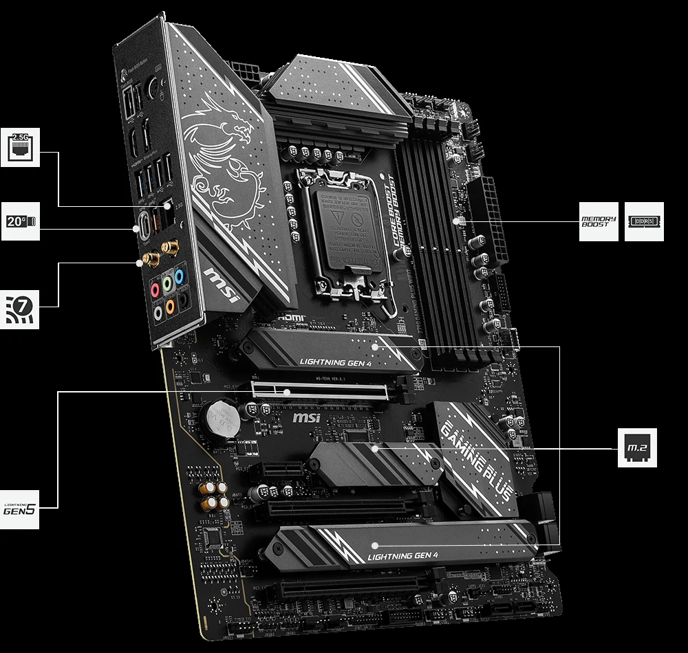 Mainboard MSI Z790 Gaming Plus WiFi7 - 4 Khe RAM DDR5 - LGA 1700 - NEW