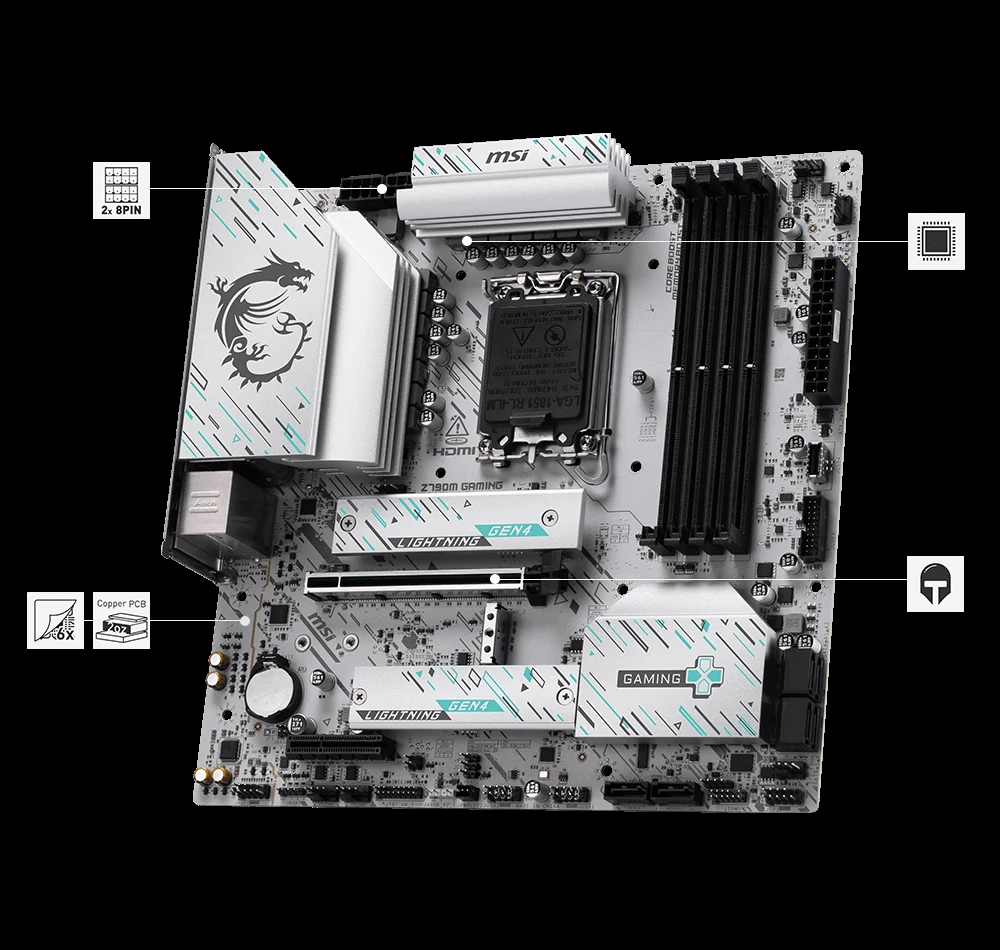 Mainboard MSI Z790M Gaming Plus WiFi - 4 Khe RAM DDR5 - LGA 1700 - NEW