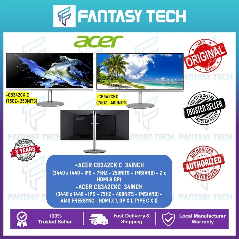Màn hình Acer CB342CKC - 34 inch - WQHD - IPS - 75HZ - New
