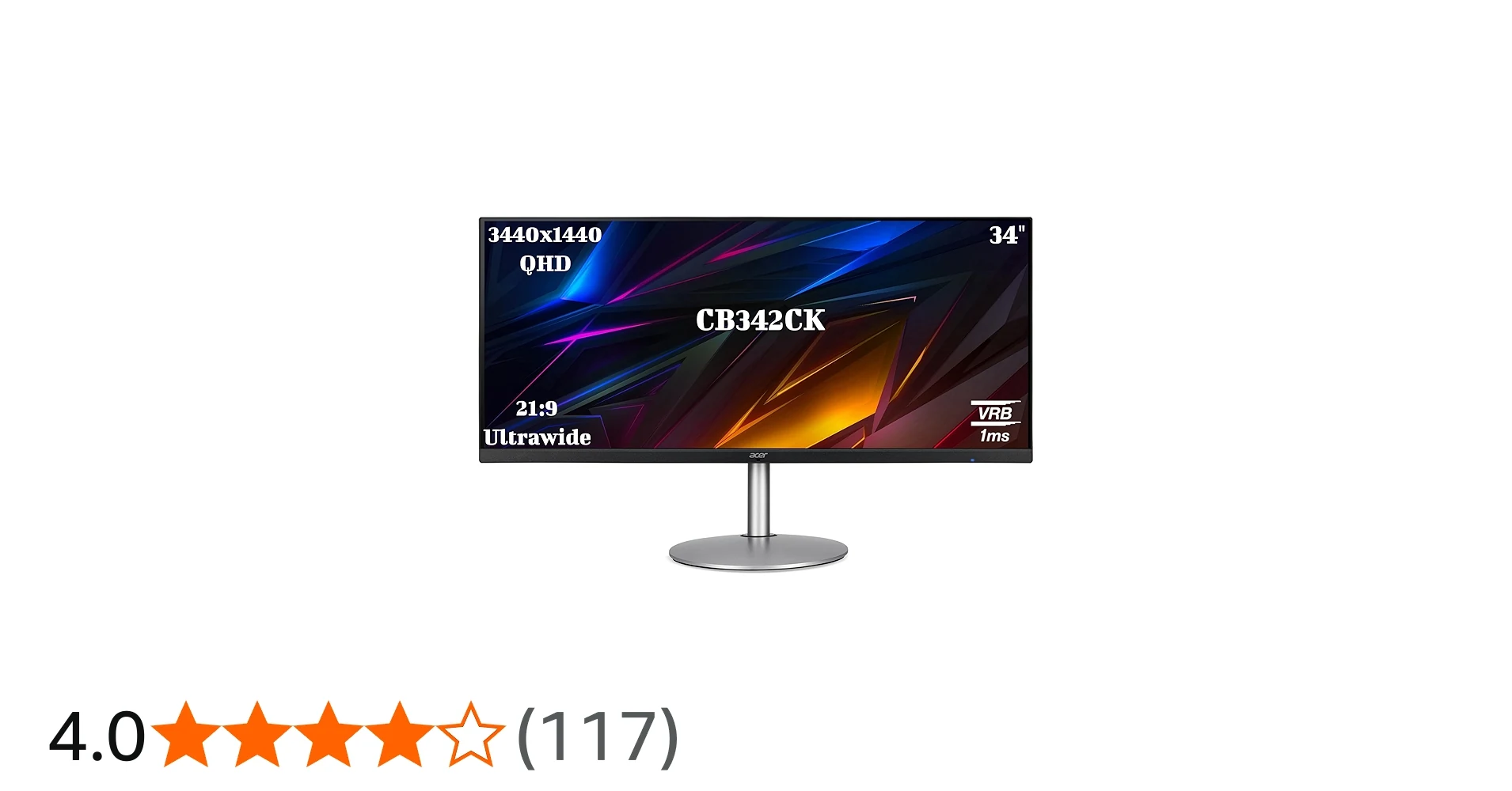 Màn hình Acer CB342CKC - 34 inch - WQHD - IPS - 75HZ - New