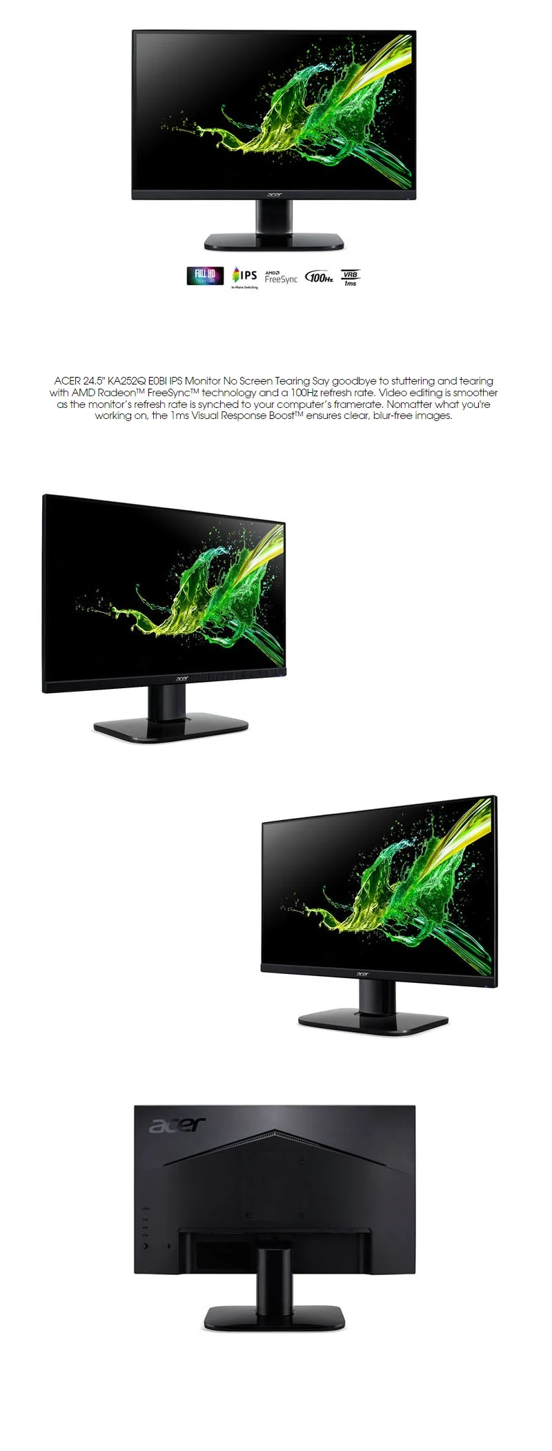 Màn hình Acer KA252Q - 24,5 inch - FHD - IPS - 75HZ - New