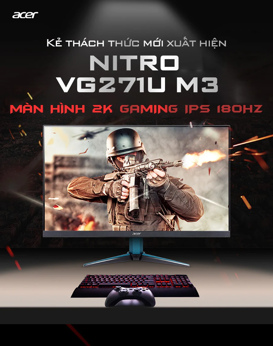 Màn hình Acer Nitro ED271U - 27 inch - QHD - VA Cong - 165HZ - New