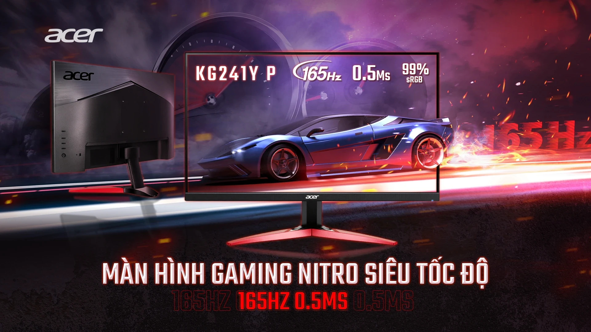 Màn hình Acer Nitro QG241Y S - 23,8 inch - FHD - VA - 165HZ - New
