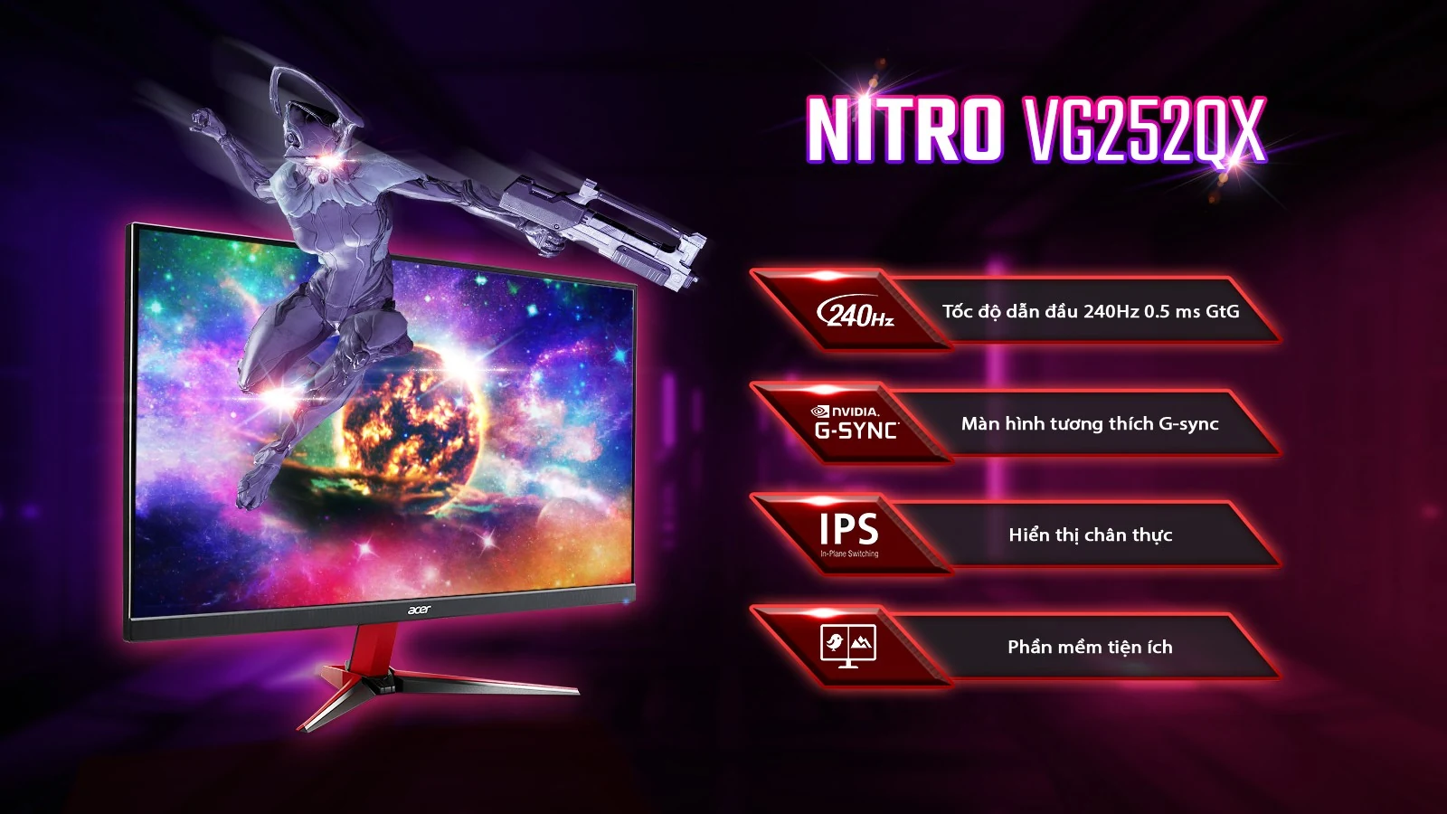 Màn hình Acer Nitro XV253Q Z - 24,5 inch - FHD - IPS - 280HZ - New