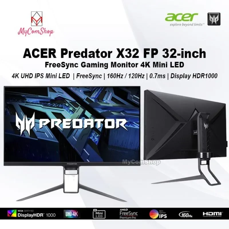 Màn hình Acer Predator X32 FP - 31,5 inch - 4K UHD - IPS Mini LED - 160HZ - New