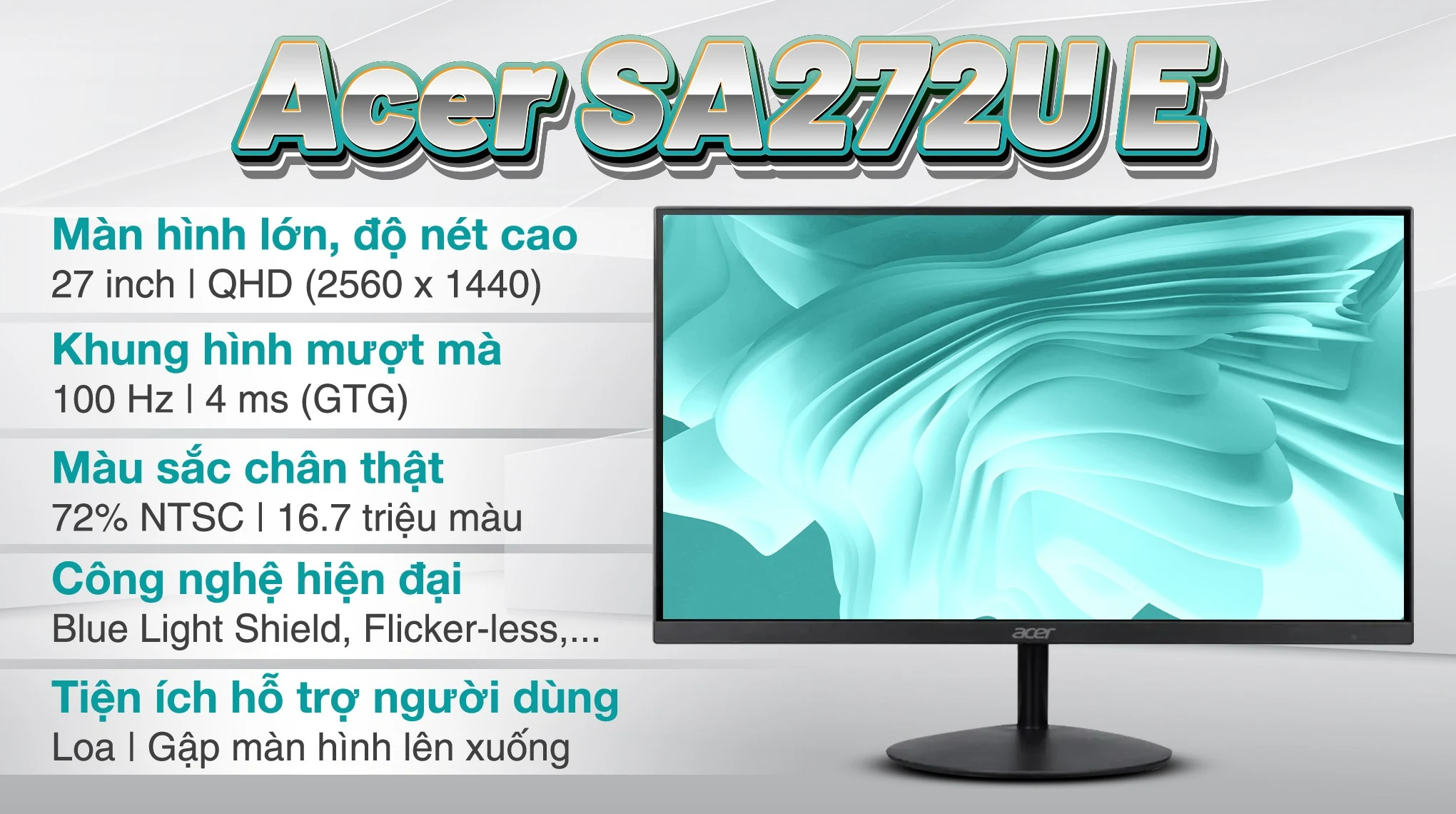 Màn hình Acer SA272 - 27 inch - FHD - IPS - 100HZ - New