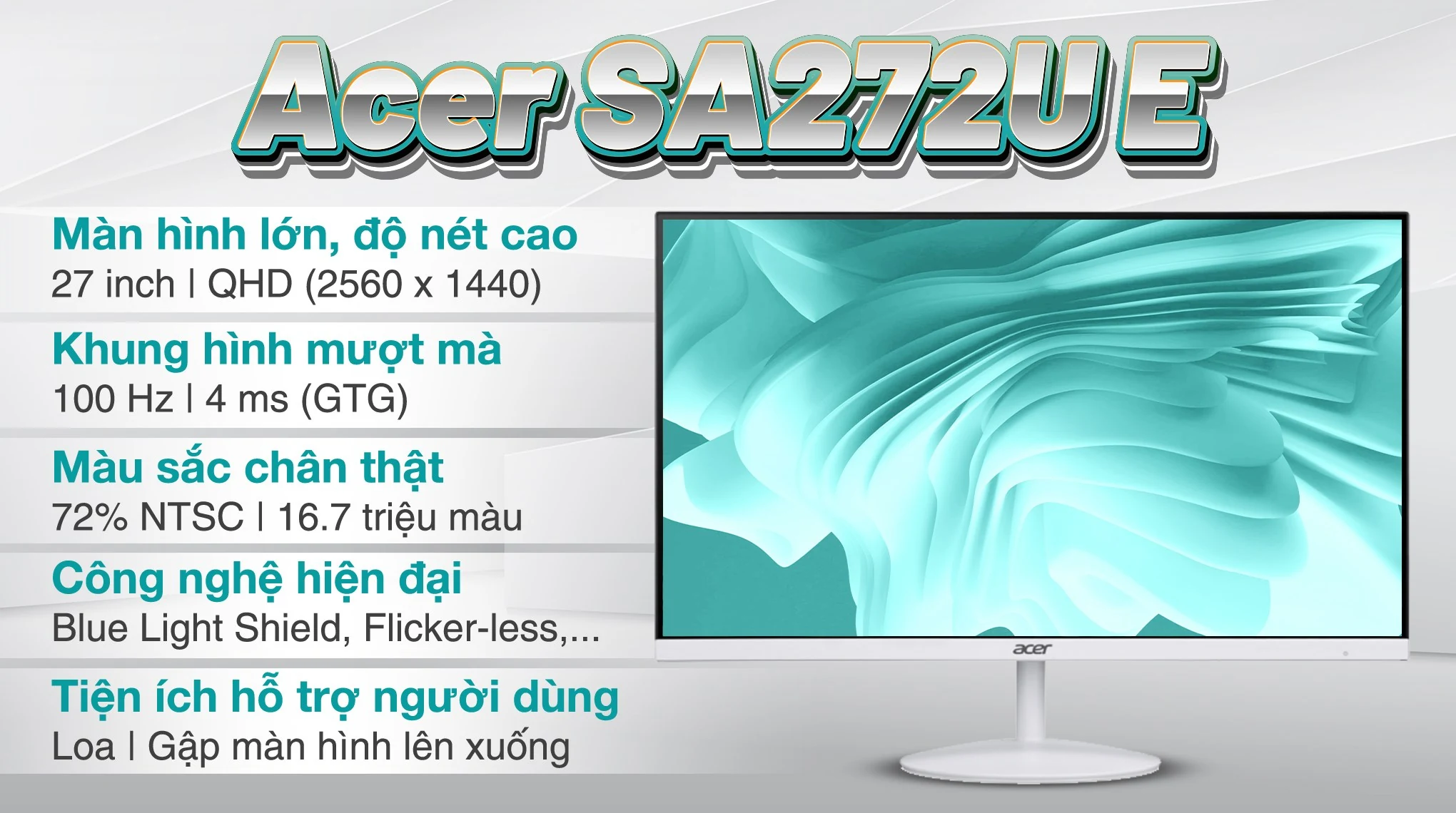 Màn hình Acer SA272 - 27 inch - FHD - IPS - 100HZ - New