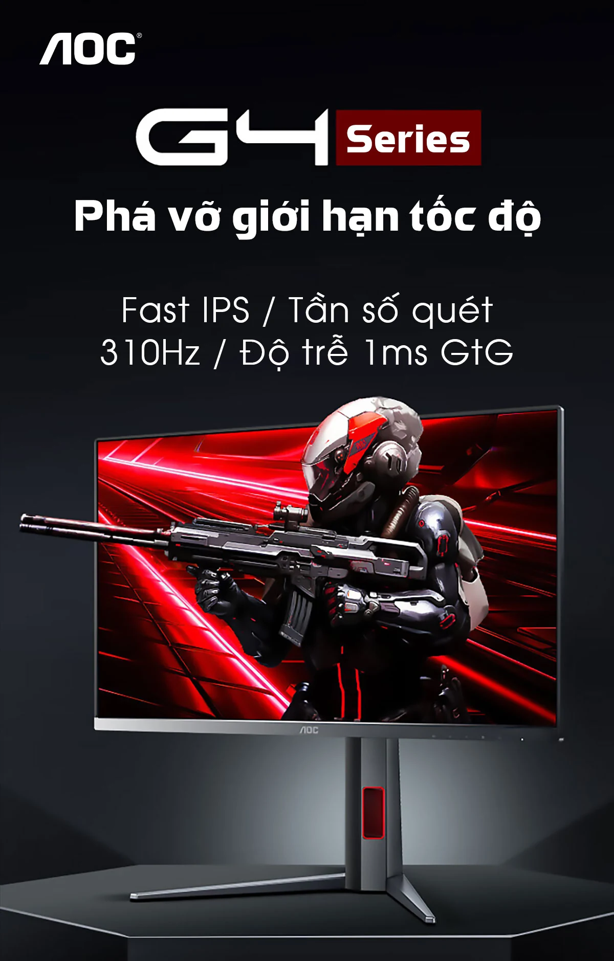 Màn hình AOC 25G4SXU - 24,5 inch - FHD - Fast IPS - 310HZ - New