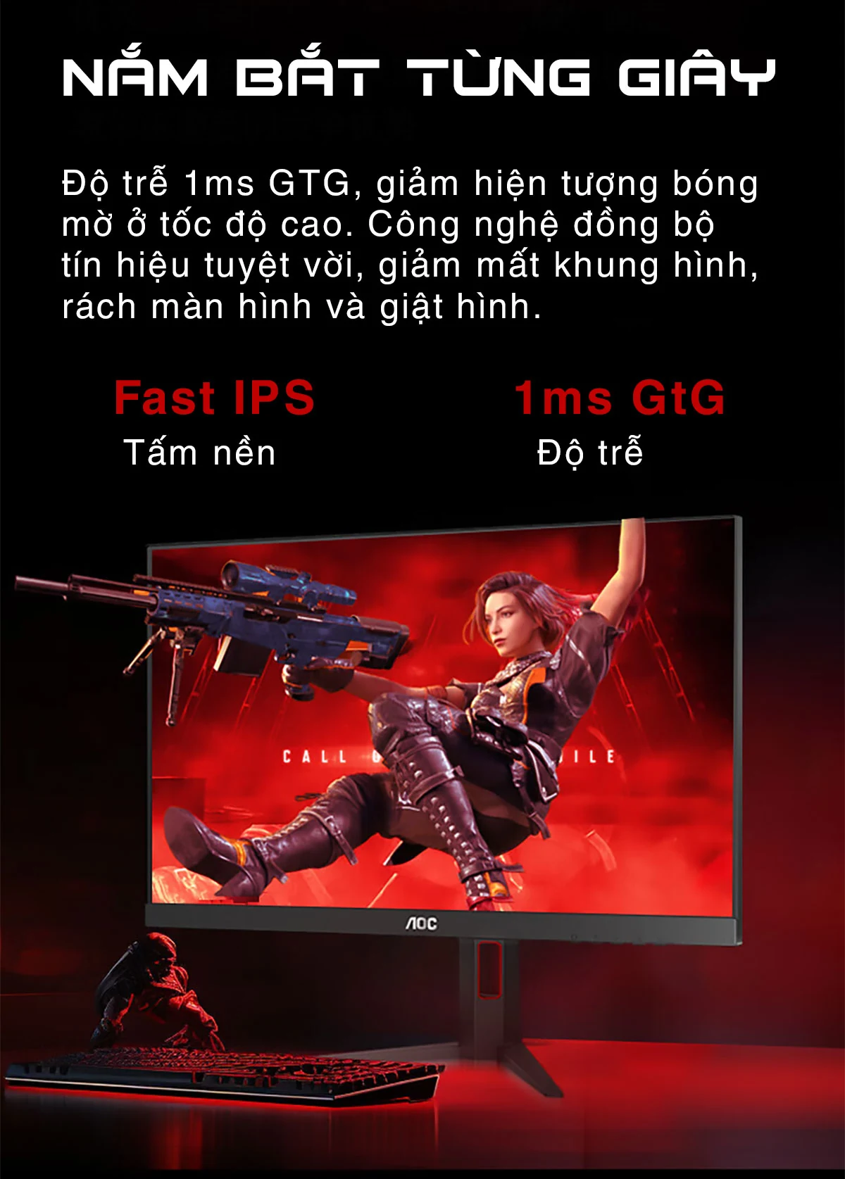 Màn hình AOC 25G4SXU - 24,5 inch - FHD - Fast IPS - 310HZ - New