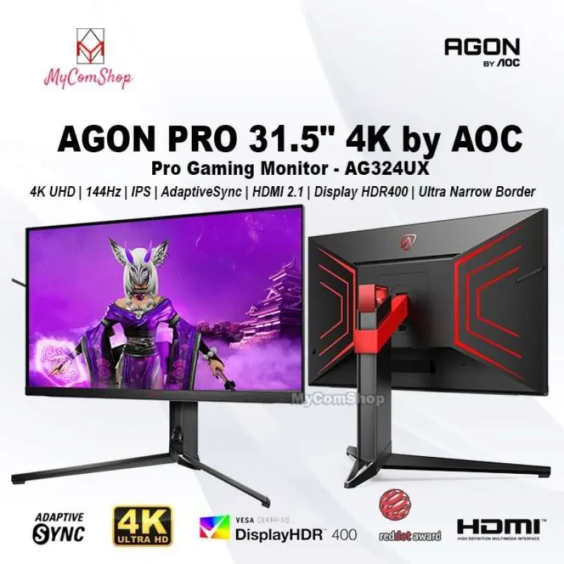 Màn hình AOC AGON AG324UX - 31,5 inch - 4K UHD - IPS - 144HZ - New