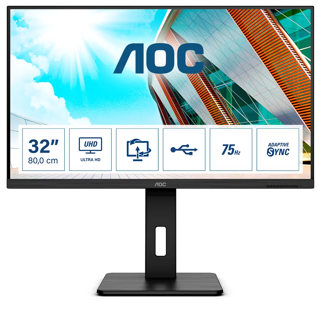 Màn hình AOC U32P2 - 31,5 inch - 4K UHD - VA - 60HZ - New