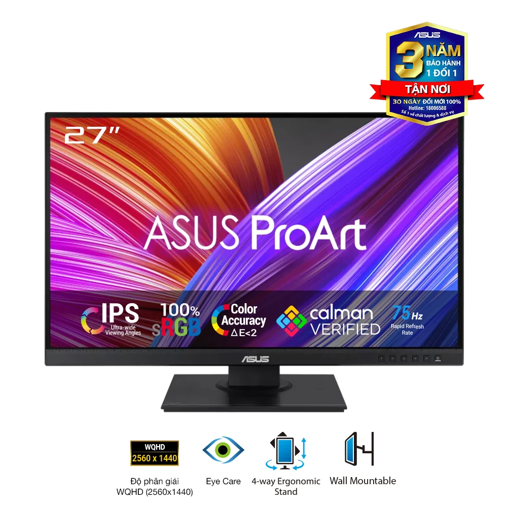 Màn hình Asus ProArt Display PA278QEV - 27 inch - QHD - IPS - 75HZ - New