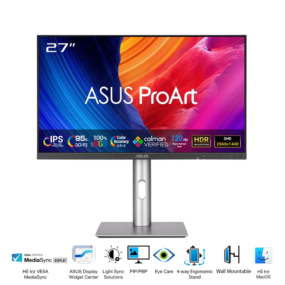 Màn hình Asus ProArt Display PA278QGV - 27 inch - QHD - IPS - 120HZ - New