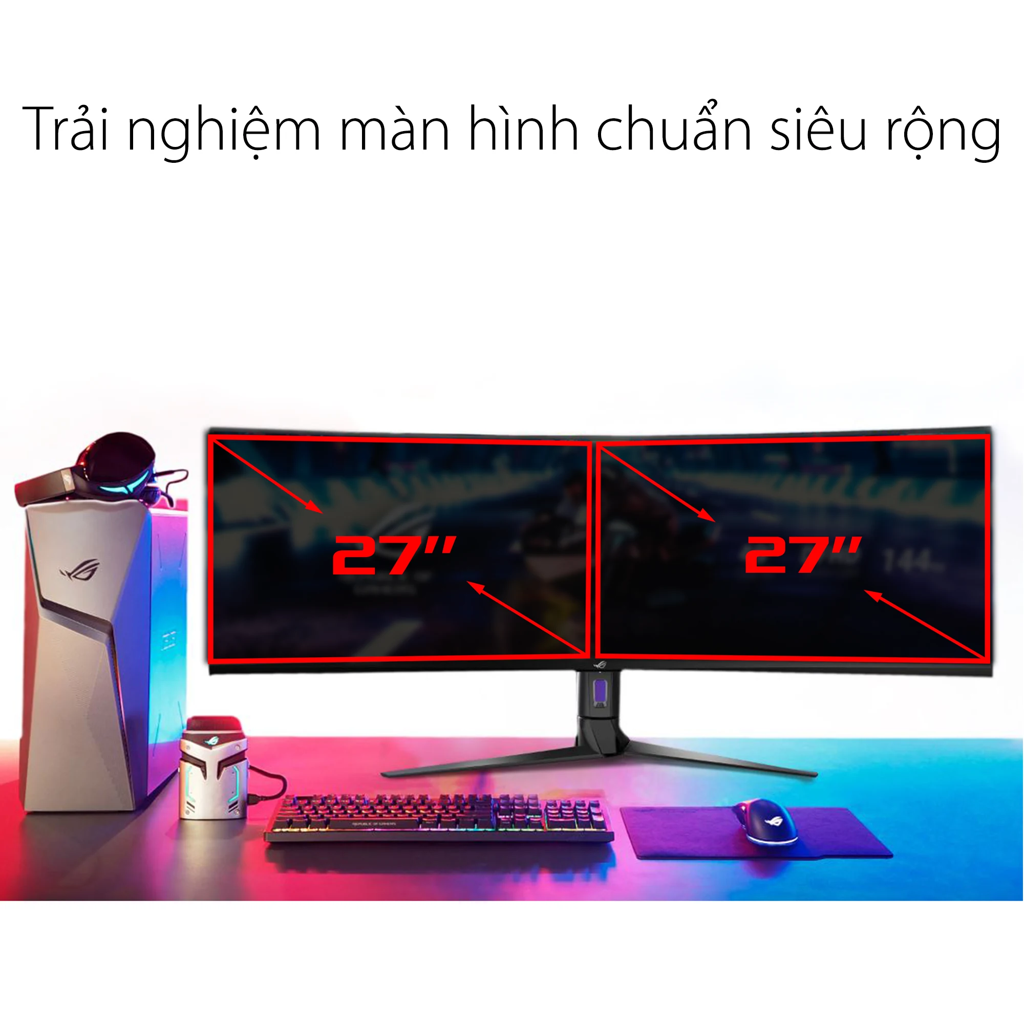 Màn hình Asus ROG Strix XG49VQ - 49 inch - DFHD - VA Cong - 144HZ - New