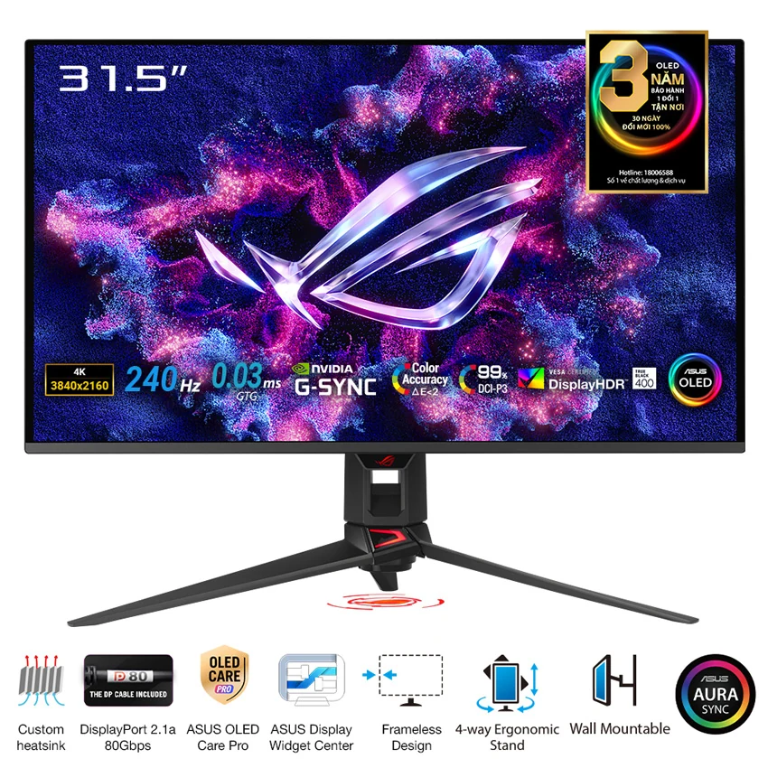 Màn hình Asus ROG Swift OLED PG32UCDM - 31,5 inch - 4K UHD - QD-OLED - 240HZ - New