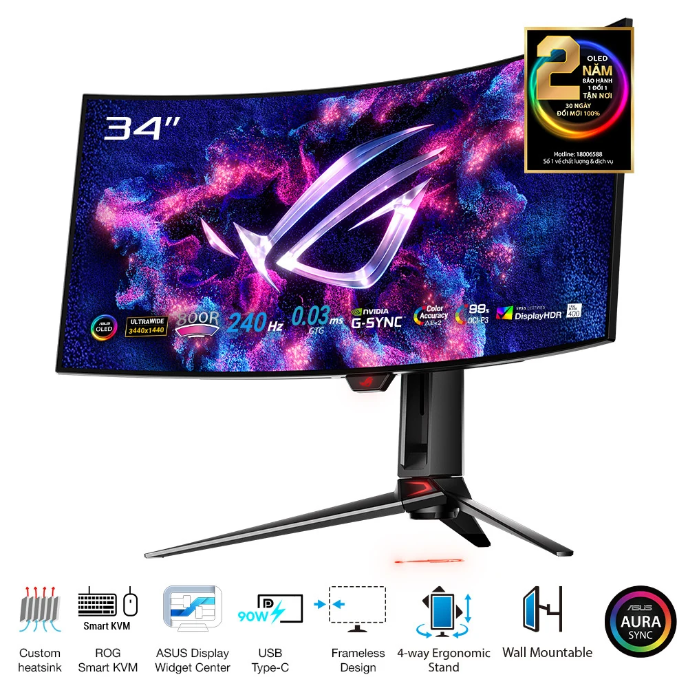 Màn hình Asus ROG Swift OLED PG34WCDM - 34 inch - WQHD - OLED Cong - 240HZ - New