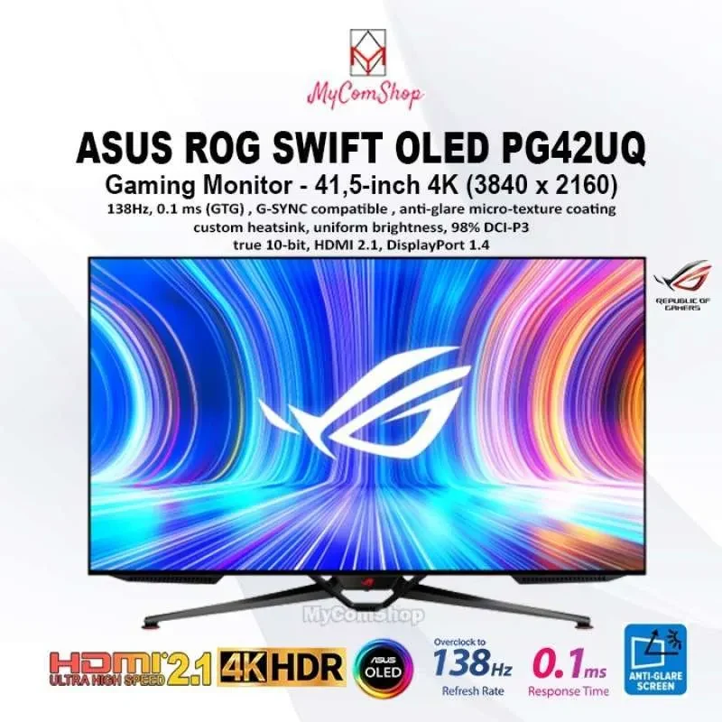 Màn hình Asus ROG Swift OLED PG42UQ - 41,5 inch - 4K UHD - OLED - 138HZ - New