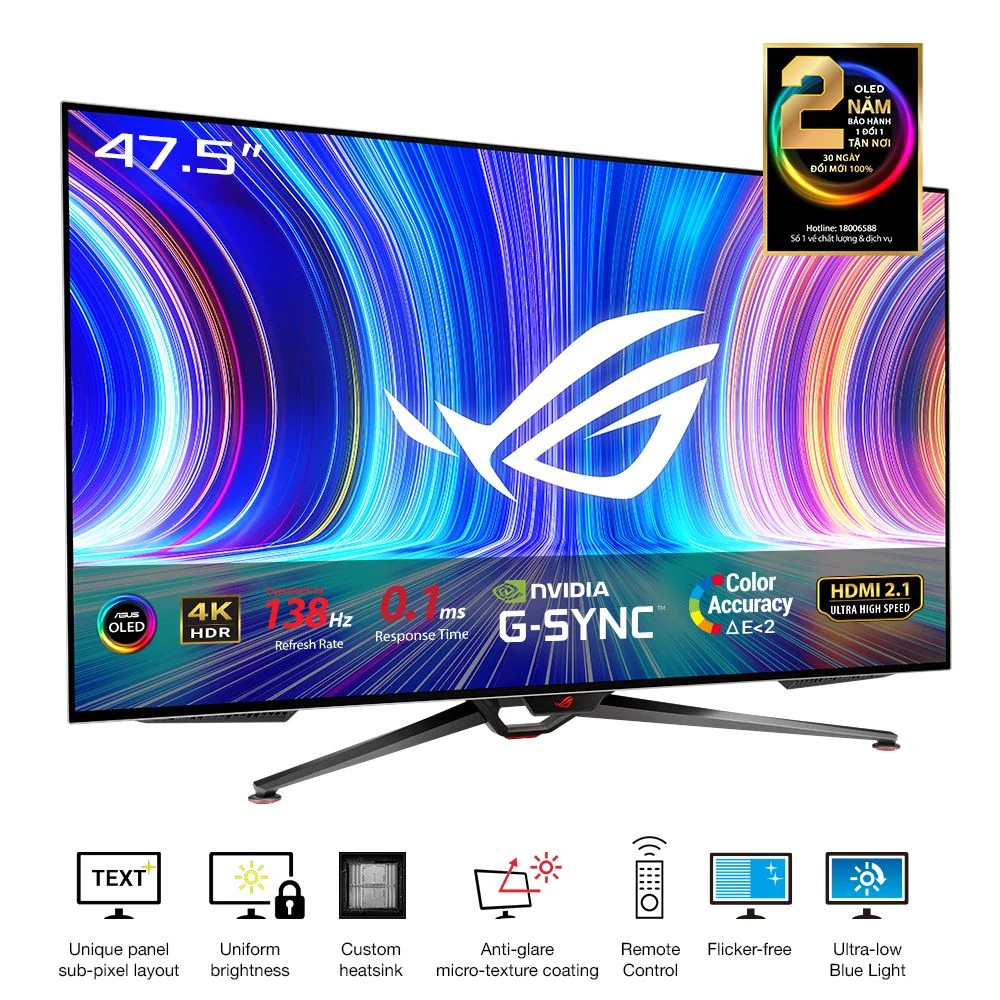 Màn hình Asus ROG Swift OLED PG48UQ - 47,5 inch - 4K UHD - OLED - 138HZ - New