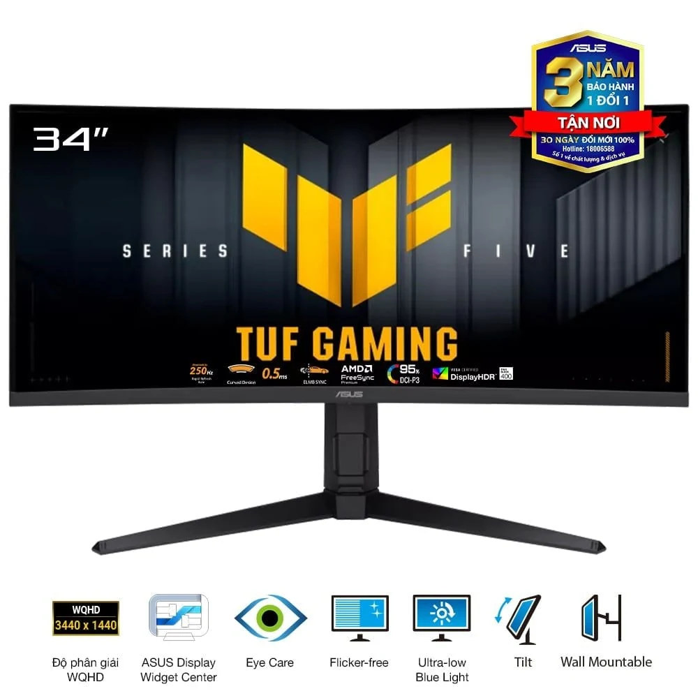 Màn hình Asus TUF GAMING VG34WQML5A - 34 inch - WQHD - Fast VA Cong - 250HZ - New