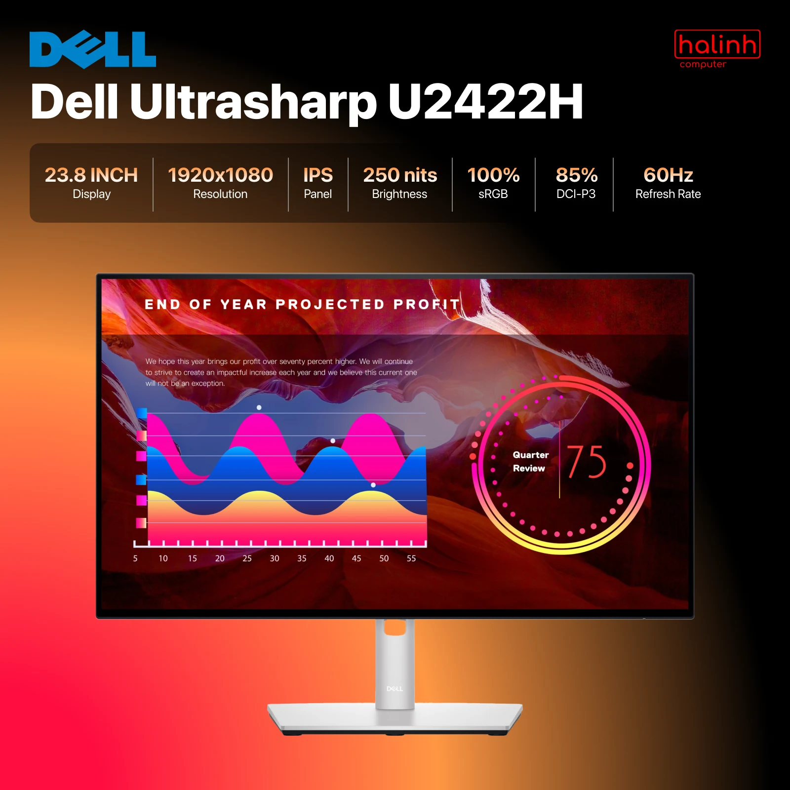 Màn Hình Dell UltraSharp U2424H - 23,8 inch - FHD - IPS - 120HZ - New