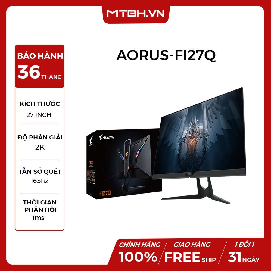 Màn hình Gigabyte AORUS FI27Q - 27 inch - QHD - IPS - 165HZ - New