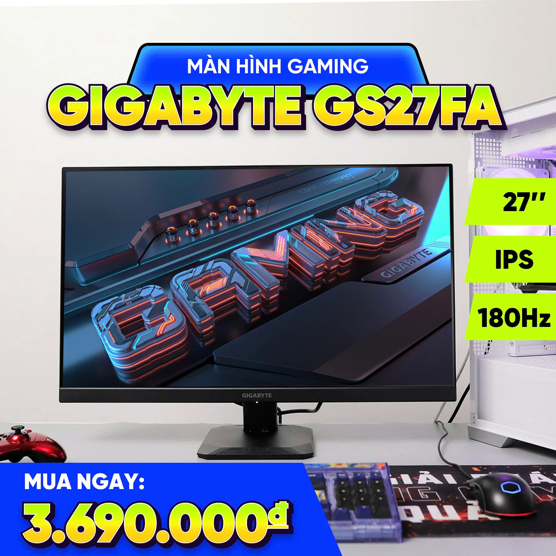Màn hình Gigabyte GS27F - 27 inch - FHD - IPS - 165HZ - New