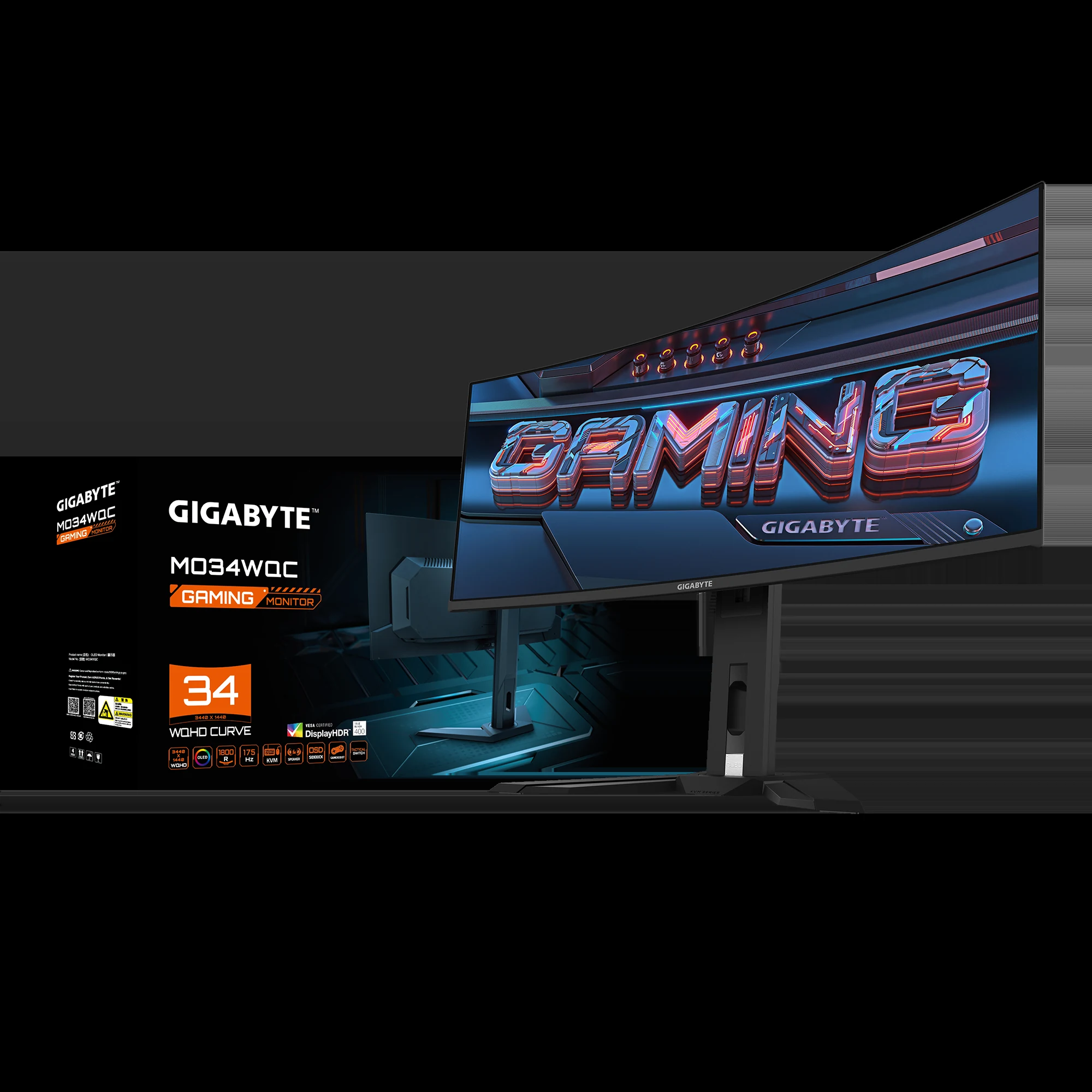 Màn hình Gigabyte MO34WQC - 34 inch - WQHD - QD-OLED Cong - 175HZ - New