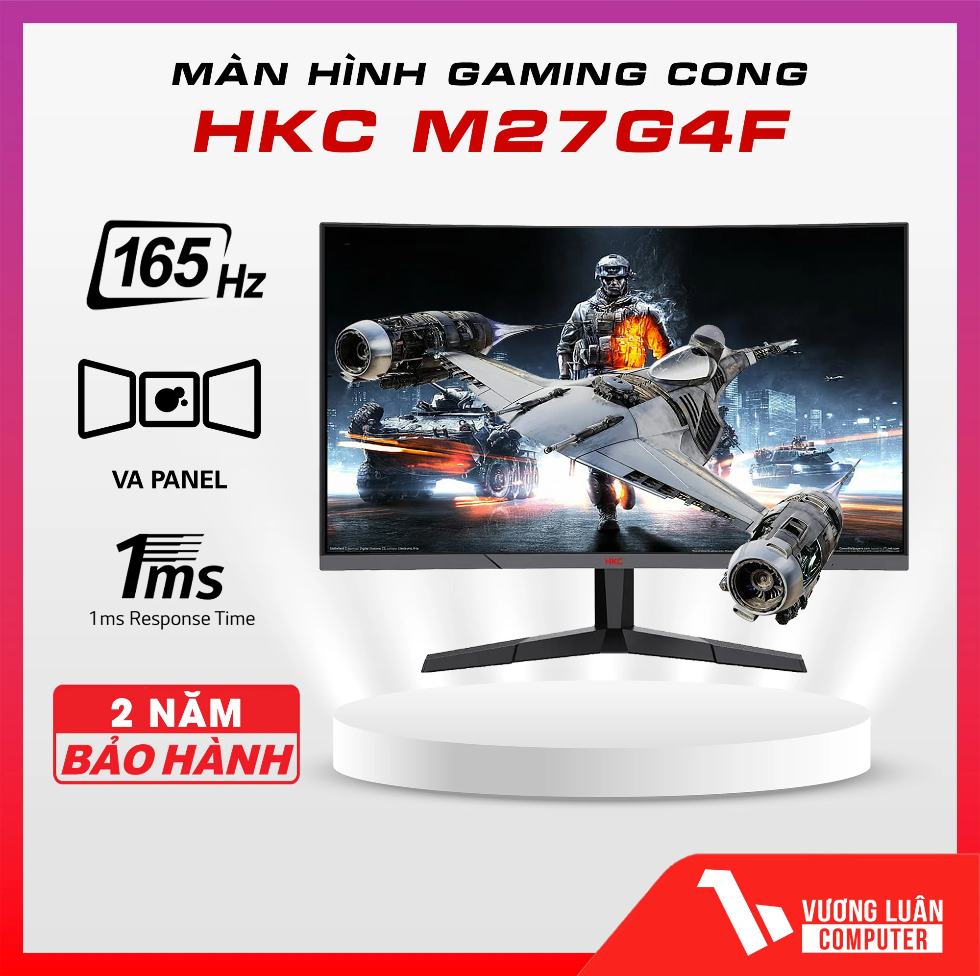 Màn hình HKC M27G4F - 27 inch - FHD - VA Cong - 165HZ - New