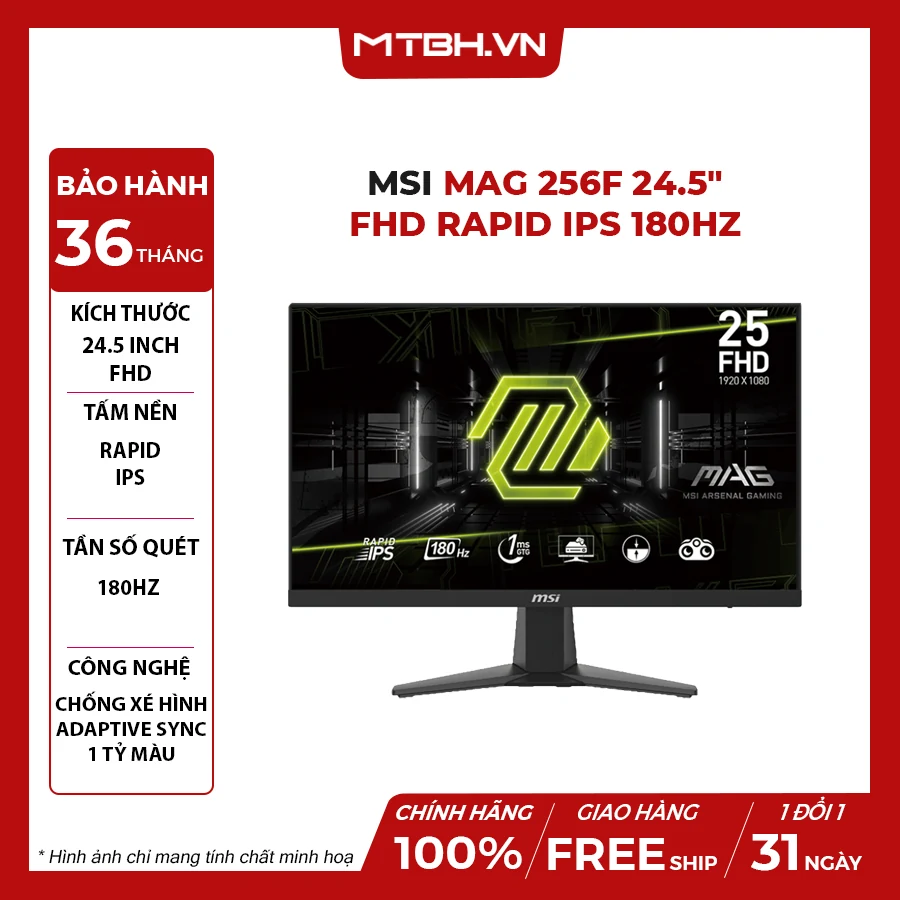 Màn hình MSI MAG 256F - 25 inch - FHD - Rapid IPS - 180HZ - New
