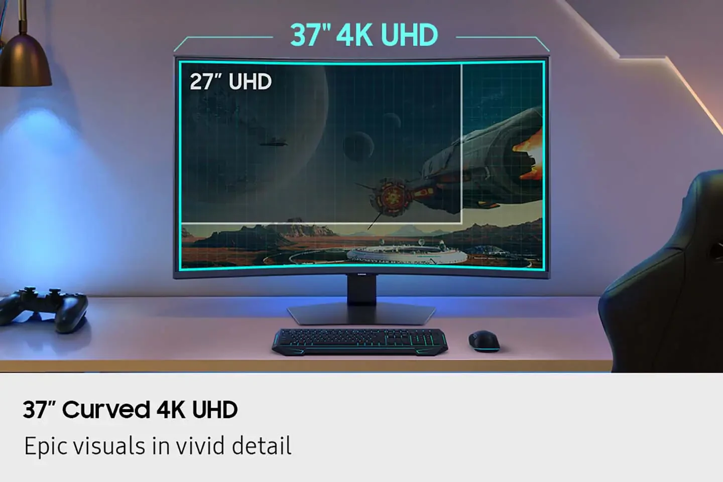 Màn Hình Samsung Odyssey G7 G75F LS37FG750EEXXV - 37 inch - 4K UHD - VA Cong - 165HZ - New