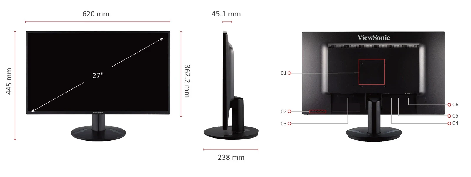 Màn hình ViewSonic VA2718-SH - 27 inch - FHD - IPS - 75HZ - New