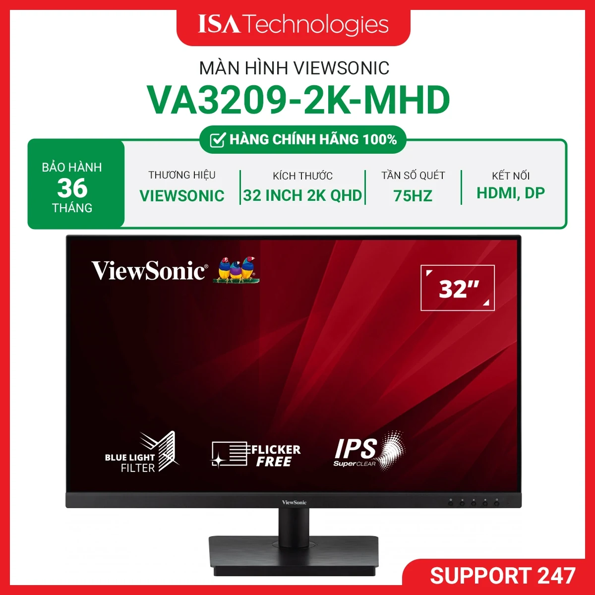 Màn hình ViewSonic VA3209-MH - 32 inch - FHD - IPS - 75HZ - New
