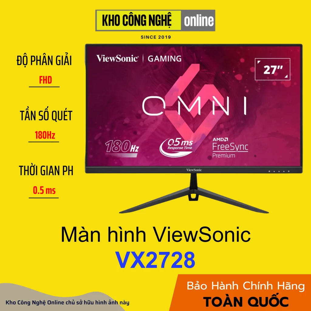 Màn hình ViewSonic VX2728 - 27 inch - FHD - Fast IPS - 180HZ - New