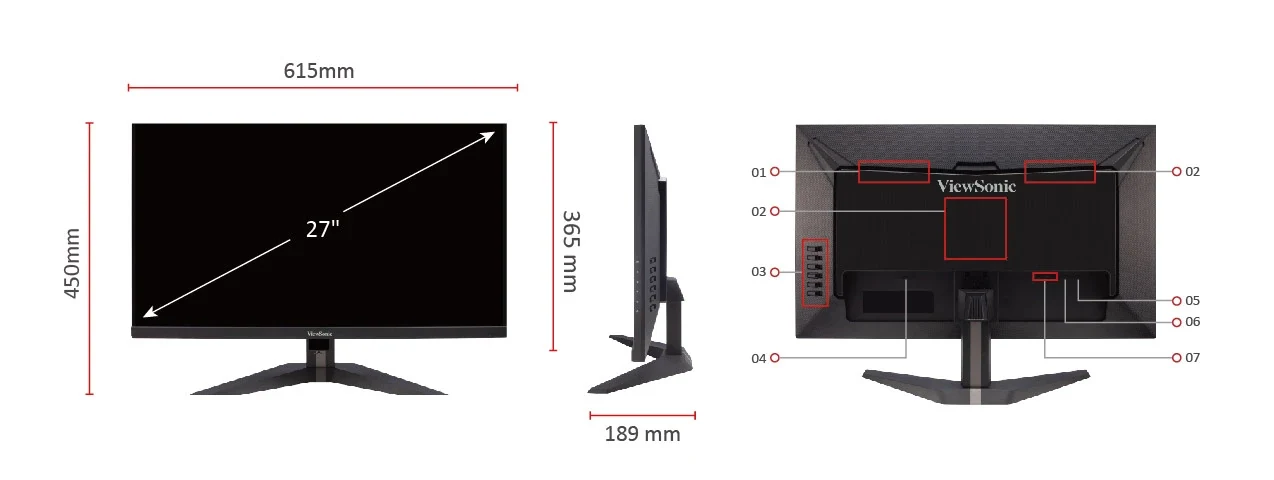 Màn hình ViewSonic VX2758-2KP-MHD - 27 inch - QHD - IPS - 144HZ - New