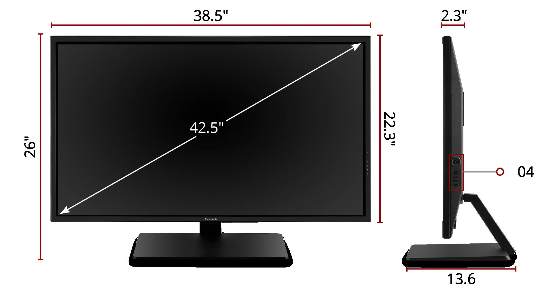 Màn hình ViewSonic VX4381-4K - 43 inch - 4K UHD - IPS - 60HZ - New