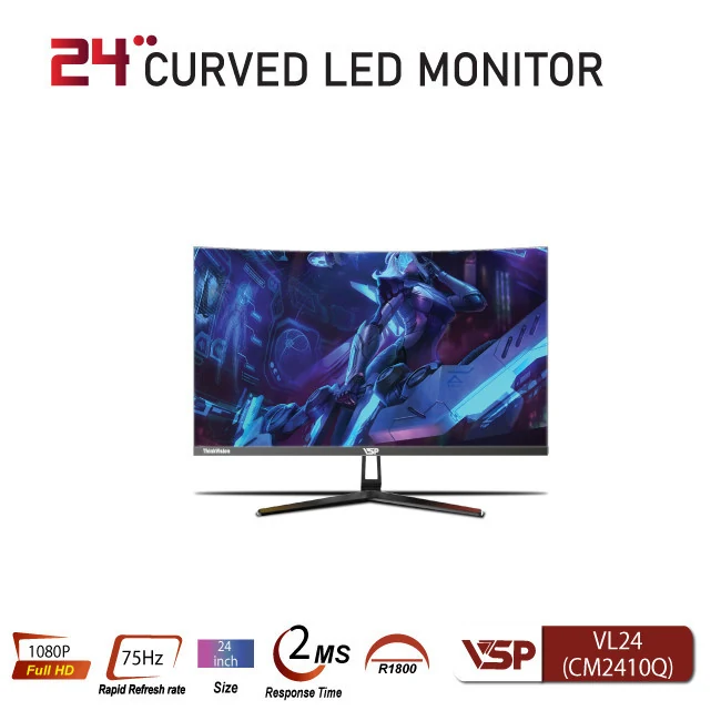 Màn hình VSP CM2410Q Black - 23,6 inch - FHD - VA Cong - 75HZ - New