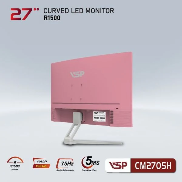 Màn hình VSP CM2705H Pink - 27 inch - FHD - VA Cong - 75HZ - New