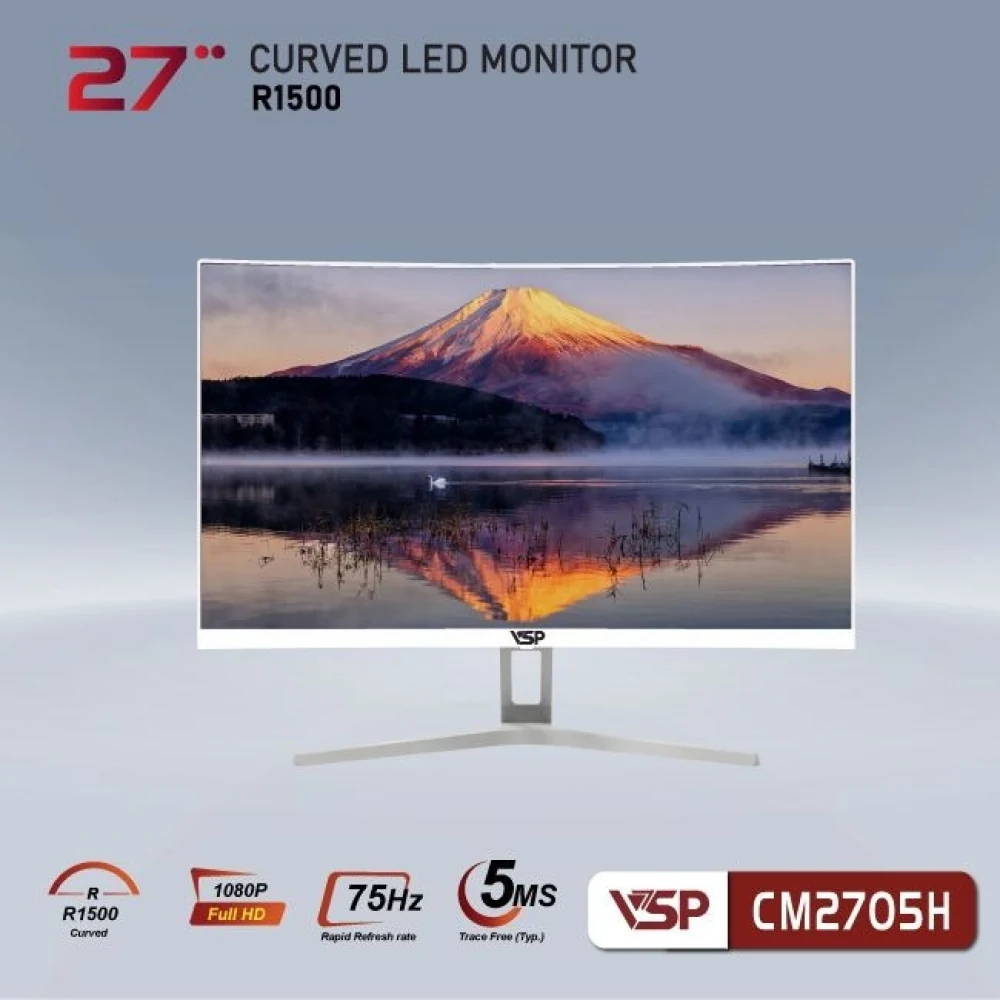 Màn hình VSP CM2705H White - 27 inch - FHD - VA Cong - 75HZ - New