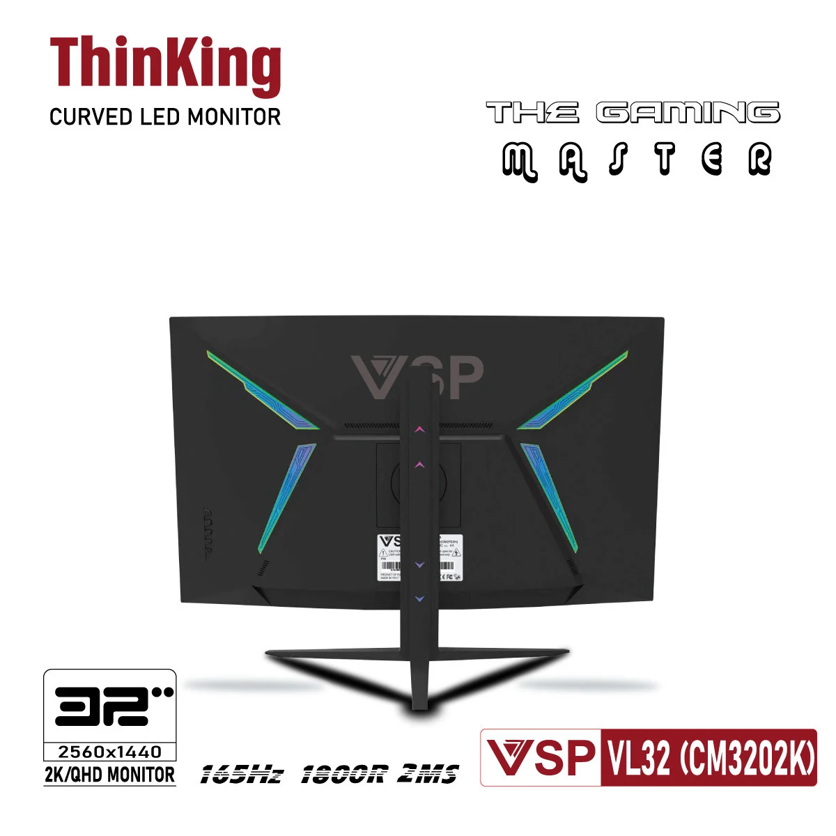 Màn hình VSP CM3202K - 32 inch - QHD - VA Cong - 165HZ - New