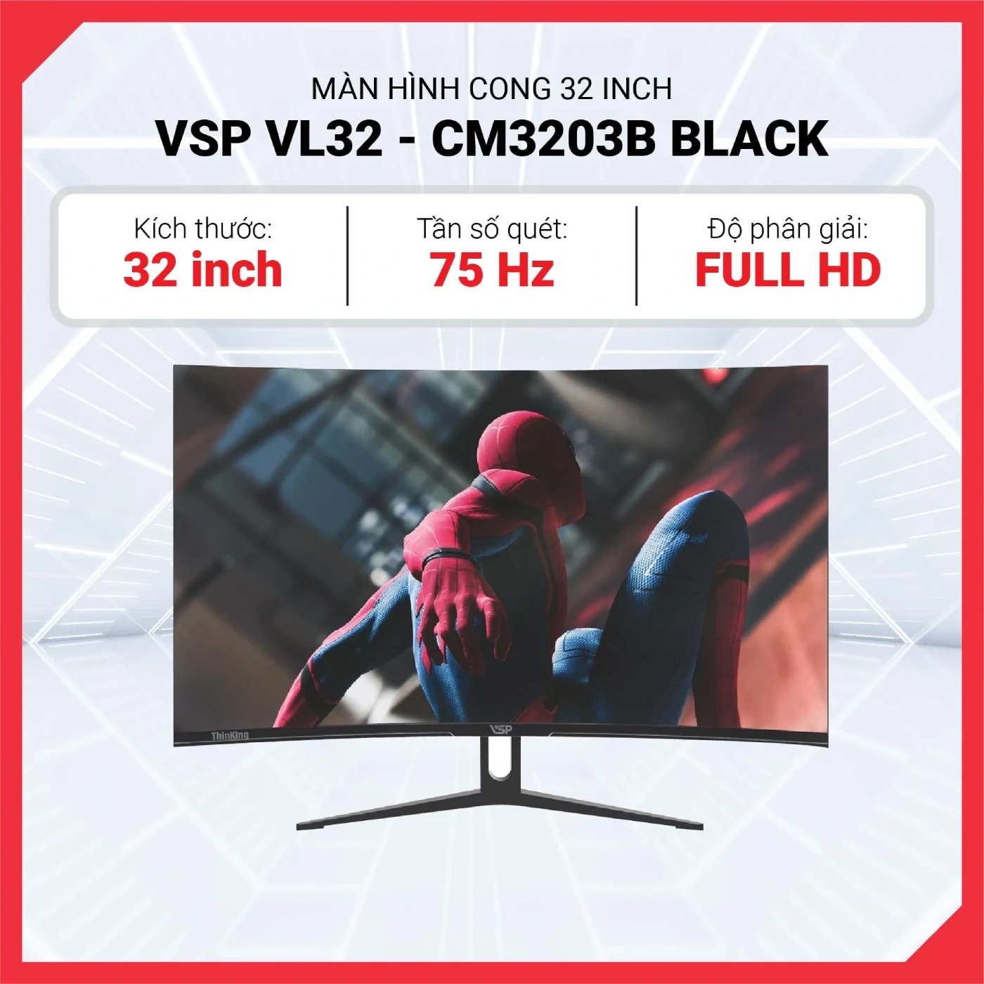 Màn hình VSP CM3203B Black - 31,5 inch - FHD - VA Cong - 75HZ - New
