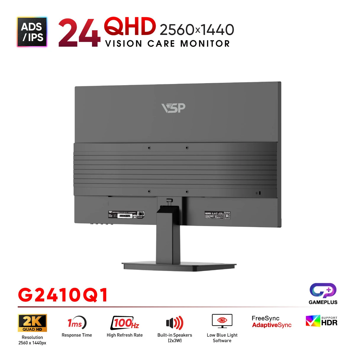 Màn hình VSP G2410Q1 - 23,8 inch - QHD - IPS - 100HZ - New
