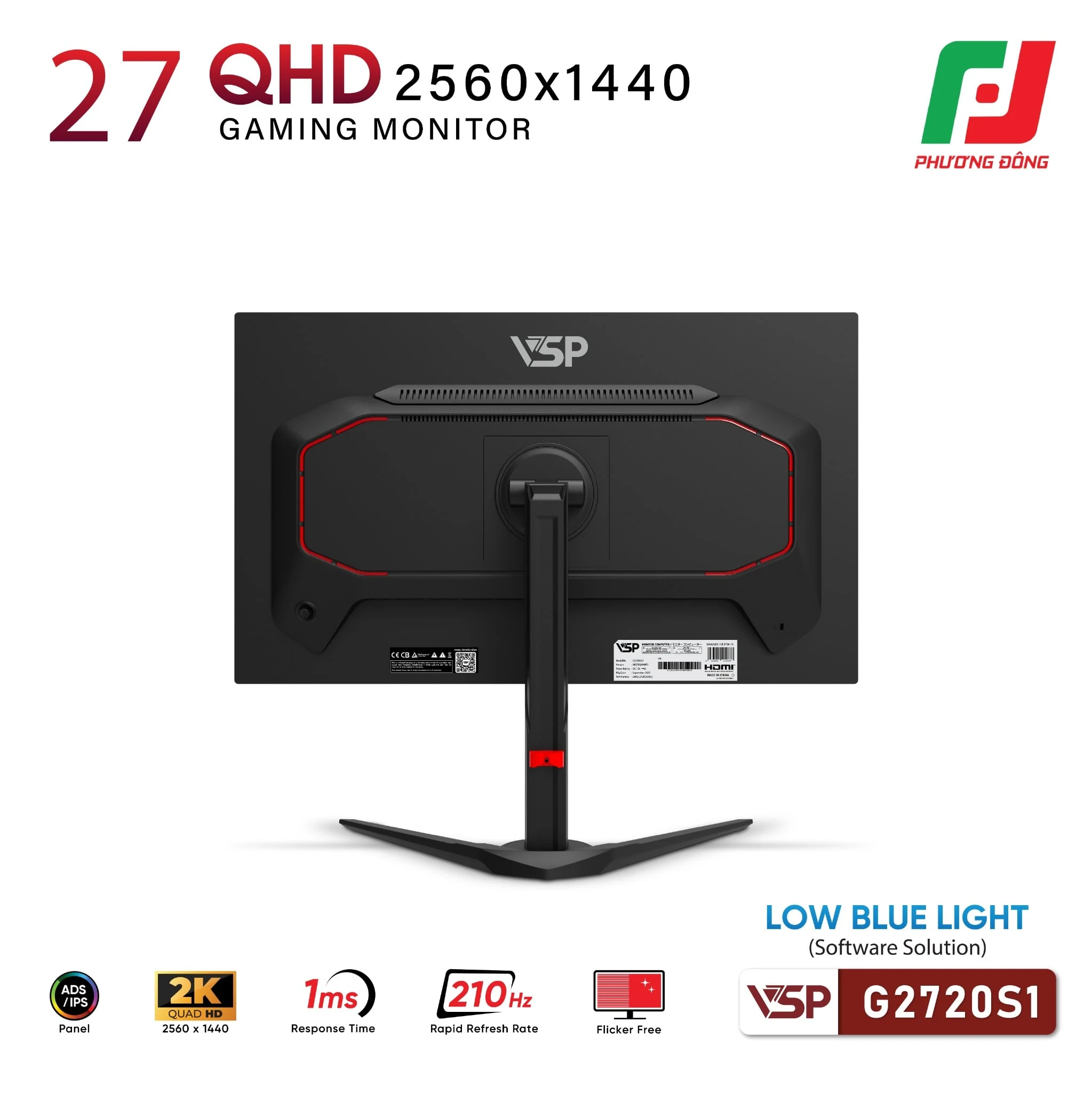 Màn hình VSP G2720QS1 - 27 inch - QHD - IPS - 210HZ - New