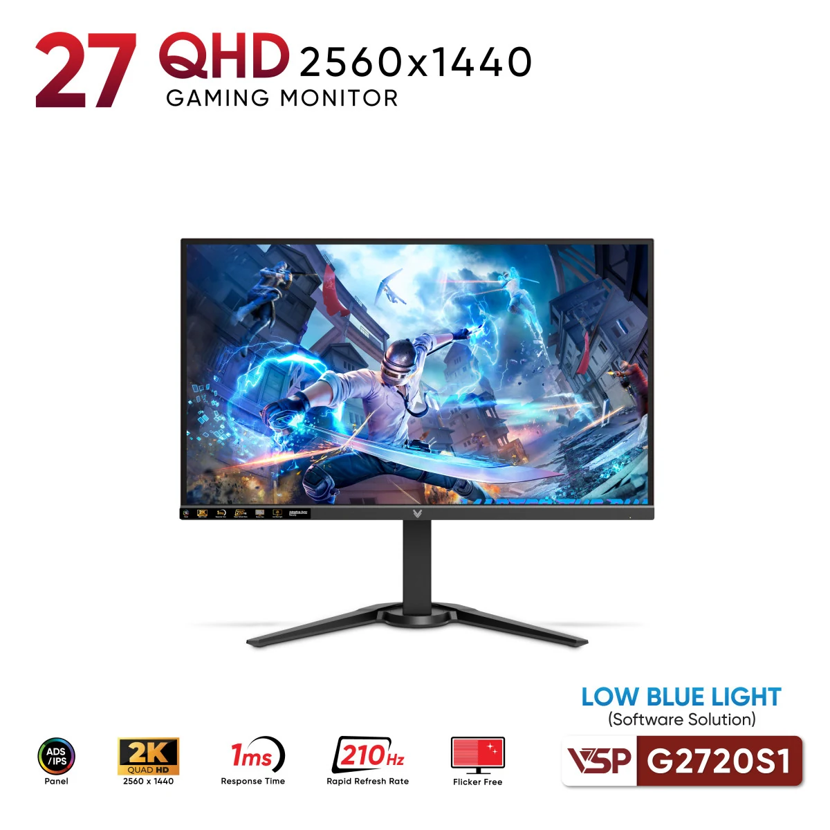 Màn hình VSP G2720QS1 - 27 inch - QHD - IPS - 210HZ - New
